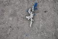 Map and flag of Shetland Islands on weathered concrete