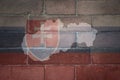 map and flag of slovakia on a old brick wall Royalty Free Stock Photo
