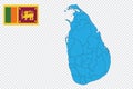 Map and flag of Sri Lanka