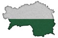 Map and flag of Styria on felt