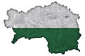 Map and flag of Styria on weathered concrete