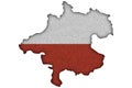 Map and flag of Upper Austria on felt