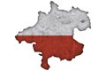 Map and flag of Upper Austria on weathered concrete