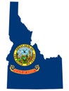 Map Flag of the US state of Idaho vector illustration