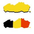 Map of Flanders. Region and flag of Belgium. Geography of Europe
