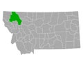 Map of Flathead in Montana
