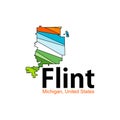 Map Of Flint Michigan United States City Creative Design Royalty Free Stock Photo