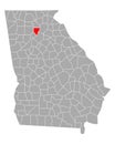 Map of Forsyth in Georgia