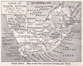 Vintage map of Union of South Africa 1930s Royalty Free Stock Photo