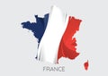 Map of France With Flag As Texture Royalty Free Stock Photo