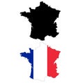 Map of France on white background. France map with flag sign. flat style Royalty Free Stock Photo