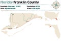 Map of Franklin County in Florida
