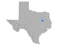 Map of Freestone in Texas Royalty Free Stock Photo
