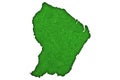 Map of French Guiana on green felt