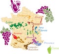 Map french wine. Royalty Free Stock Photo