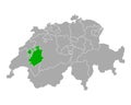 Map of Fribourg in Switzerland