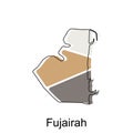 Map of Fujairah Province of United Emirate Arab illustration design, World Map International vector template with outline graphic