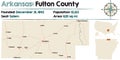 Map of Fulton County, Arkansas Royalty Free Stock Photo