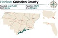 Map of Gadsden County in Florida