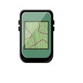 map gandheld gps cartoon vector illustration Royalty Free Stock Photo