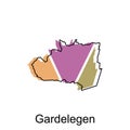map of Gardelegen design template, geometric with outline illustration design