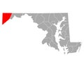 Map of Garrett in Maryland