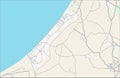 Map of Gaza, Palestine