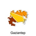 Map of Gaziantep illustration design. Turkey World Map International vector template