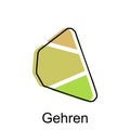 map of Gehren design template, geometric with outline illustration design Royalty Free Stock Photo