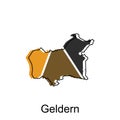 map of Geldern design template, geometric with outline illustration design