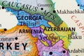 Map of Georgia, Armenia, and Azerbaijan