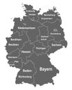 Map of Germany with all Federal States