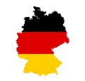 Map of Germany in colors of national flag