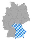 Map of Germany with flag of Bavaria