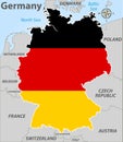 Map of Germany with Flag Royalty Free Stock Photo