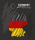 Map of Germany with flag inside on the blackboard. Chalk sketch vector illustration Royalty Free Stock Photo