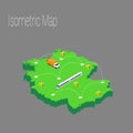 Map Germany isometric concept.