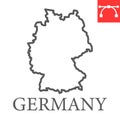 Map of Germany line icon, country and geography, germany map sign vector graphics, editable stroke linear icon, eps 10.