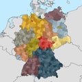 Map of Germany with neighboring countries