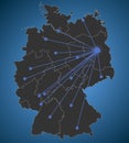 Berlin-centered German map, City Network