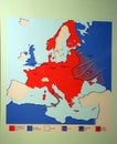 Map of Germany's invasions and retreats from 1940 to 1944, World War II