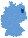 Map of Germany where Berlin is pulled out