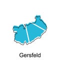 map of Gersfeld design template, geometric with outline illustration design Royalty Free Stock Photo