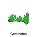 map of Gersthofen design template, geometric with outline illustration design Royalty Free Stock Photo