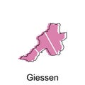 map of Giessen design template, geometric with outline illustration design Royalty Free Stock Photo