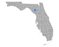 Map of Gilchrist in Florida Royalty Free Stock Photo