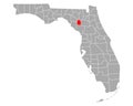 Map of Gilchrist in Florida Royalty Free Stock Photo