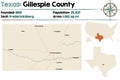 Map of Gillespie county in Texas Royalty Free Stock Photo