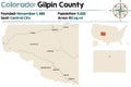 Map of Gilpin County in Colorado