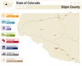 Map of Gilpin County in Colorado USA